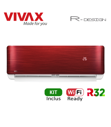 Aer Conditionat VIVAX R-Design ACP-09CH25AERI RED Wi-Fi Ready Kit de instalare inclus R32 Inverter 9000 BTU/h
