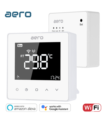 Termostat AERO TP618RF Wi-Fi, Wireless, Smart, pentru Centrala Terimica / Incalzire, Alexa, Google Assistant