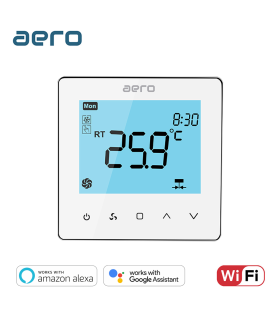 Termostat Ventiloconvector AERO TP528FC4W White, Wi-Fi, 4 tevi, pentru Incalzire / Racire / Ventilatie, alb