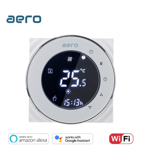 Termostat Ventiloconvector AERO THP6000ALW White, Wi-Fi, 2 tevi, pentru Incalzire / Racire / Ventilatie, alb