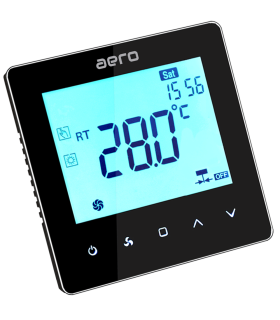 Termostat Ventiloconvector AERO TP528FC4W Black, Wi-Fi, 4 tevi, pentru Incalzire / Racire / Ventilatie, negru
