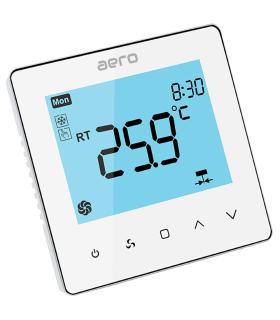 Termostat Ventiloconvector AERO TP528FC2W White, Wi-Fi, 2 tevi, pentru Incalzire / Racire / Ventilatie, alb