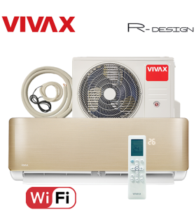 Aer Conditionat VIVAX R-Design ACP-12CH35AERI GOLD Wi-Fi Kit de instalare inclus R32 Inverter 12000 BTU/h