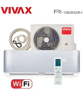 Aer Conditionat VIVAX R-Design ACP-12CH35AERI SILVER Wi-Fi Kit de instalare inclus R32 Inverter 12000 BTU/h