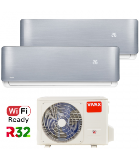 Aer Conditionat MULTISPLIT VIVAX ACP-18COFM50AERI / 2x ACP-09CH25AERI SILVER Dublu Split Inverter