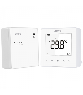 Termostat AERO TP608RFW Wi-Fi, Wireless, pentru Centrala Termica, Incalzire Pardoseala, Smart, Programabil, Alexa, Google, Alb