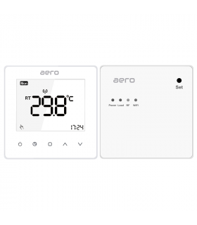 Termostat AERO TP608RFW Wi-Fi, Wireless, pentru Centrala Termica, Incalzire Pardoseala, Smart, Programabil, Alexa, Google, Alb