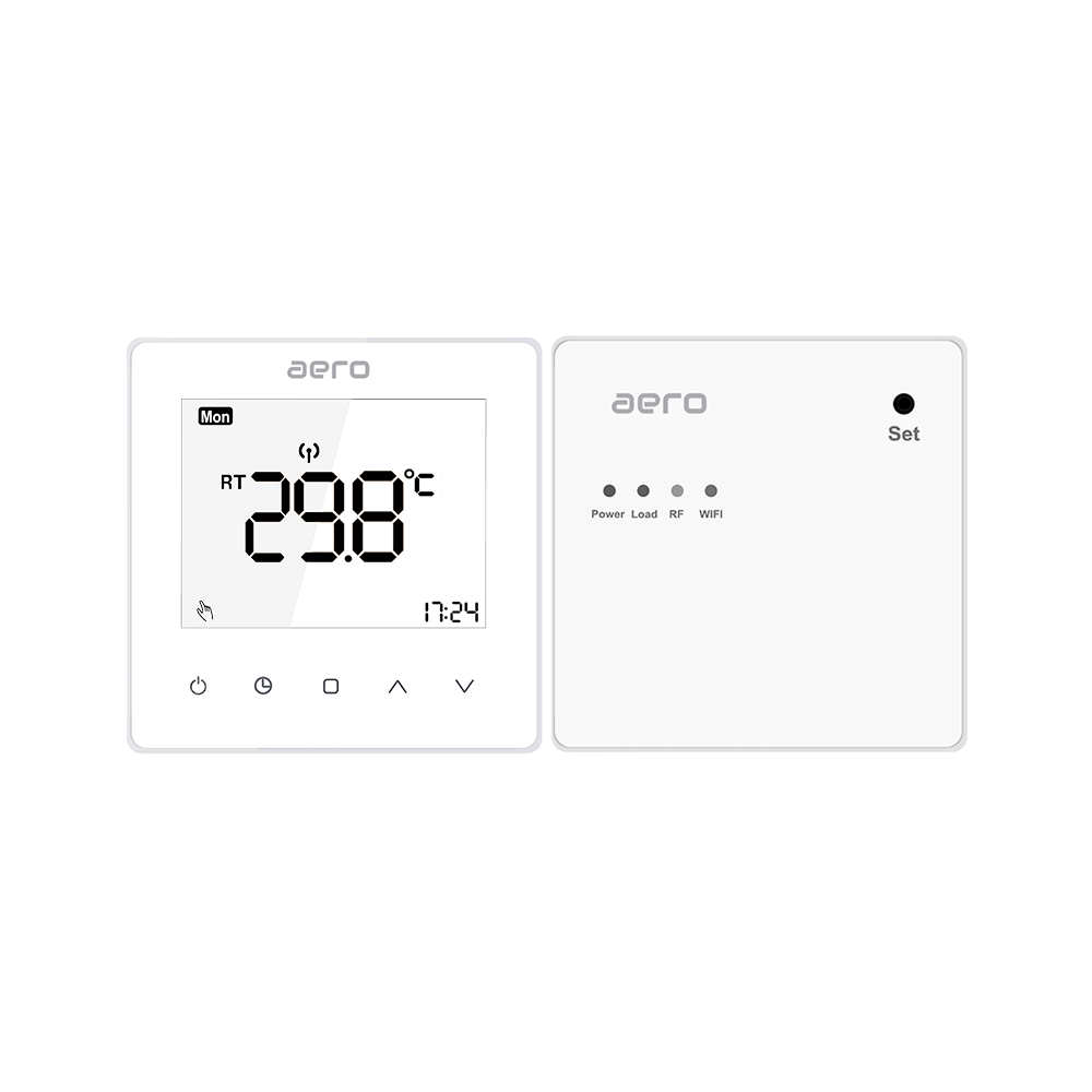 Termostat AERO TP608RFW Wi-Fi, Wireless, pentru Centrala Termica, Incalzire Pardoseala, Smart, Programabil, Alexa, Google, Alb