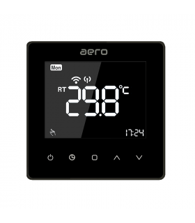 Termostat AERO TP618RFW Black Wi-Fi, Wireless, pentru Centrala Termica, Smart, Programabil, Alexa, Google