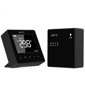 Termostat AERO TP618RFW Black Wi-Fi, Wireless, pentru Centrala Termica, Smart, Programabil, Alexa, Google