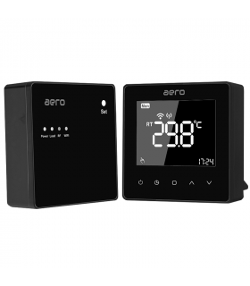 Termostat AERO TP618RFW Black Wi-Fi, Wireless, pentru Centrala Termica, Smart, Programabil, Alexa, Google