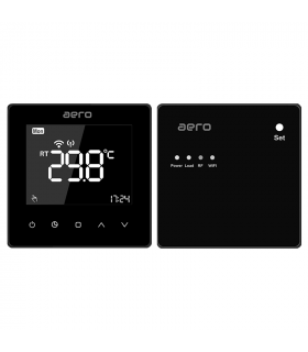 Termostat AERO TP618RFW Black Wi-Fi, Wireless, pentru Centrala Termica, Smart, Programabil, Alexa, Google