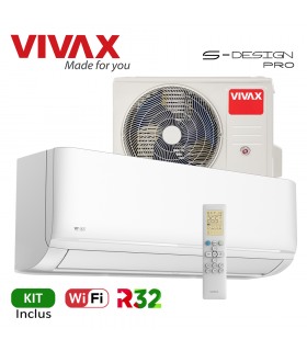 Aer Conditionat VIVAX S-Design PRO ACP-09CH25AESI PRO Wi-Fi Kit de instalare inclus R32 Inverter 9000 BTU/h