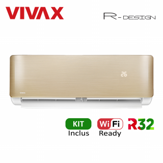 Aer Conditionat VIVAX R-Design ACP-09CH25AERI GOLD Wi-Fi Ready Kit de instalare inclus R32 Inverter 9000 BTU/h
