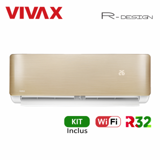 Aer Conditionat VIVAX R-Design ACP-12CH35AERI GOLD Wi-Fi Kit de instalare inclus R32 Inverter 12000 BTU/h