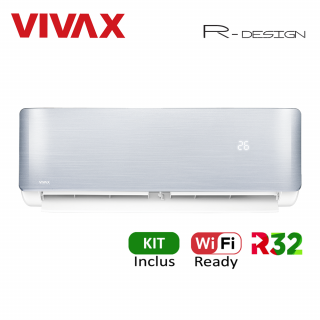 Aer Conditionat VIVAX R-Design ACP-09CH25AERI SILVER Wi-Fi Ready Kit de instalare inclus R32 Inverter 9000 BTU/h