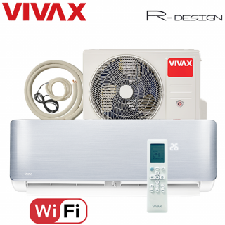 Aer Conditionat VIVAX R-Design ACP-09CH25AERI SILVER Wi-Fi Kit de instalare inclus R32 Inverter 9000 BTU/h