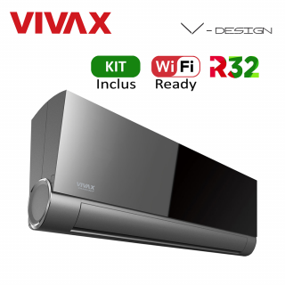 Aer Conditionat VIVAX V-Design ACP-12CH35AEVI GREY MIRROR Wi-Fi Ready Kit de instalare inclus R32 Inverter 12000 BTU/h