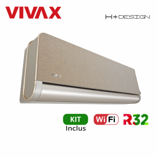 Aer Conditionat VIVAX H+Design ACP-12CH35AEHI+ Gold Wi-Fi Kit de instalare inclus R32 Inverter 12000 BTU/h