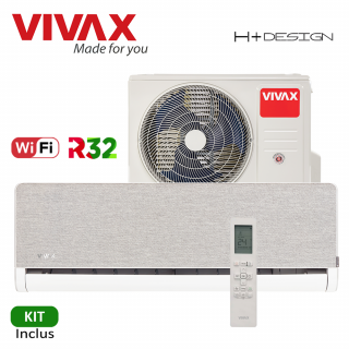 Aer Conditionat VIVAX H+Design ACP-18CH50AEHI+ Silver Wi-Fi Kit de instalare inclus R32 Inverter 18000 BTU/h