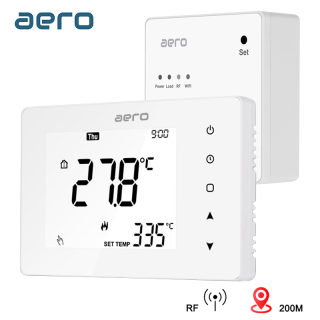 Termostat AERO TP708RF, Wireless, pentru Centrala Termica, Programabil, Alb