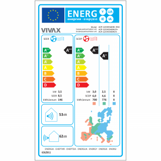 Aer Conditionat VIVAX H+Design ACP-12CH35AEHI+ Gray Mirror Wi-Fi Ready R32 Inverter 12000 BTU/h