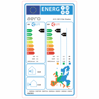 Aer Conditionat AERO Elite Shadow ACS-18ES Wi-Fi Kit de instalare inclus A+++ R32 Inverter 18000 BTU/h