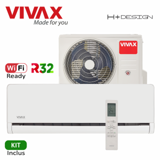 Aer Conditionat VIVAX H+Design ACP-09CH25AEHI+ White Wi-Fi Ready Kit de instalare inclus R32 Inverter 9000 BTU/h