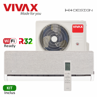 Aer Conditionat VIVAX H+Design ACP-09CH25AEHI+ Silver Wi-Fi Ready Kit de instalare inclus R32 Inverter 9000 BTU/h